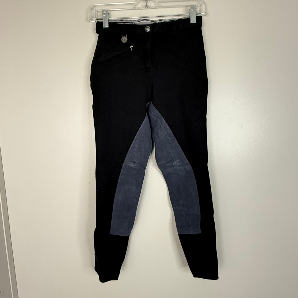 ELT Paris Breeches Women 38 Black Full Seat Equestrian Riding Pants Art 2398